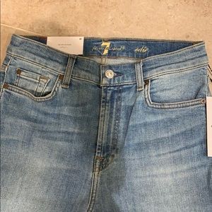 7 All Man Kind high waist crop straight new jeans.